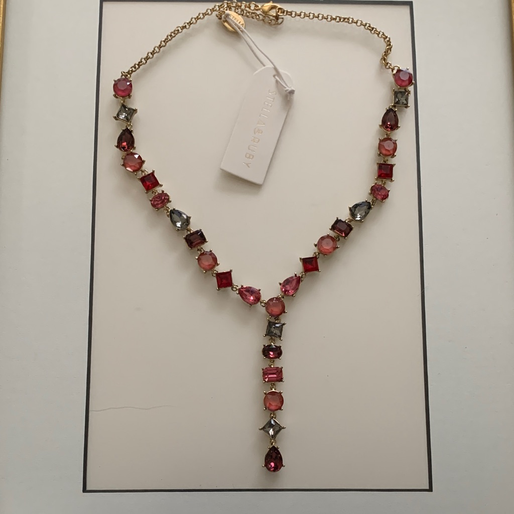 Stella Ruby Elegant Pink And Silver Necklace 25$